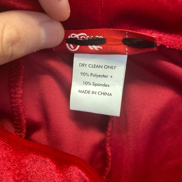 Y2K Velvet Red Size XXL Pants ,Womens Pants,Drawstring,Pockets - Picture 7 of 9